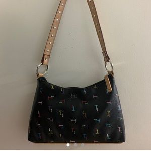 “t” shoulder bag.
